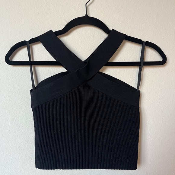 Aritzia babaton Ribbed Criss Cross halter - Picture 4 of 6